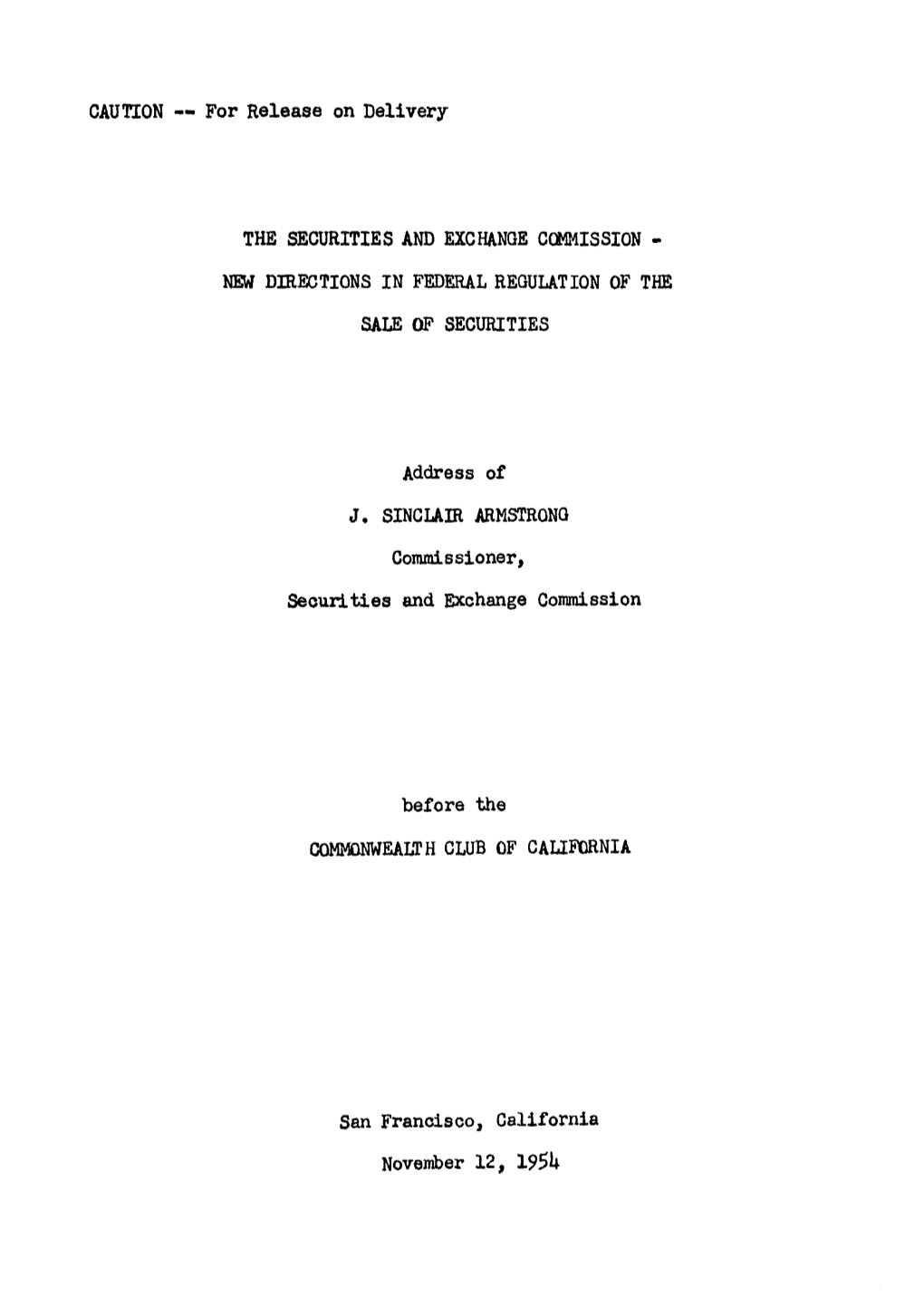 New Directions in Federal Regulation of the Sale Of