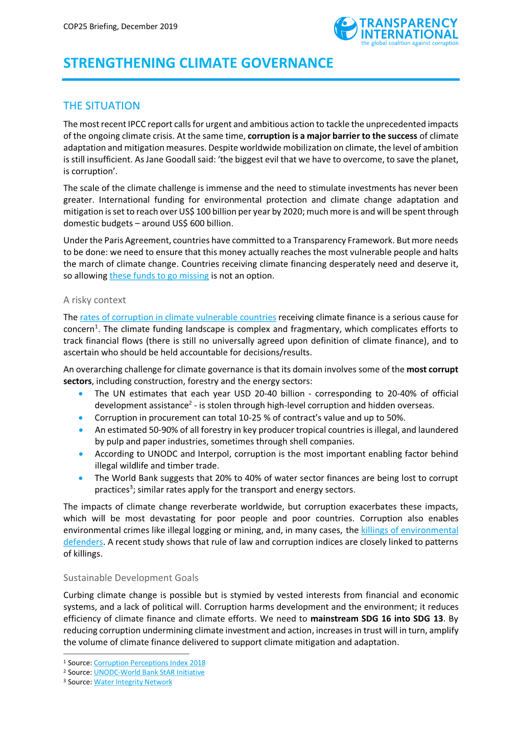 Strengthening Climate Governance