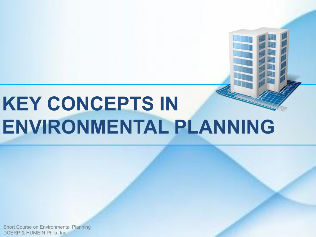 Key Concepts in Environmental Planning