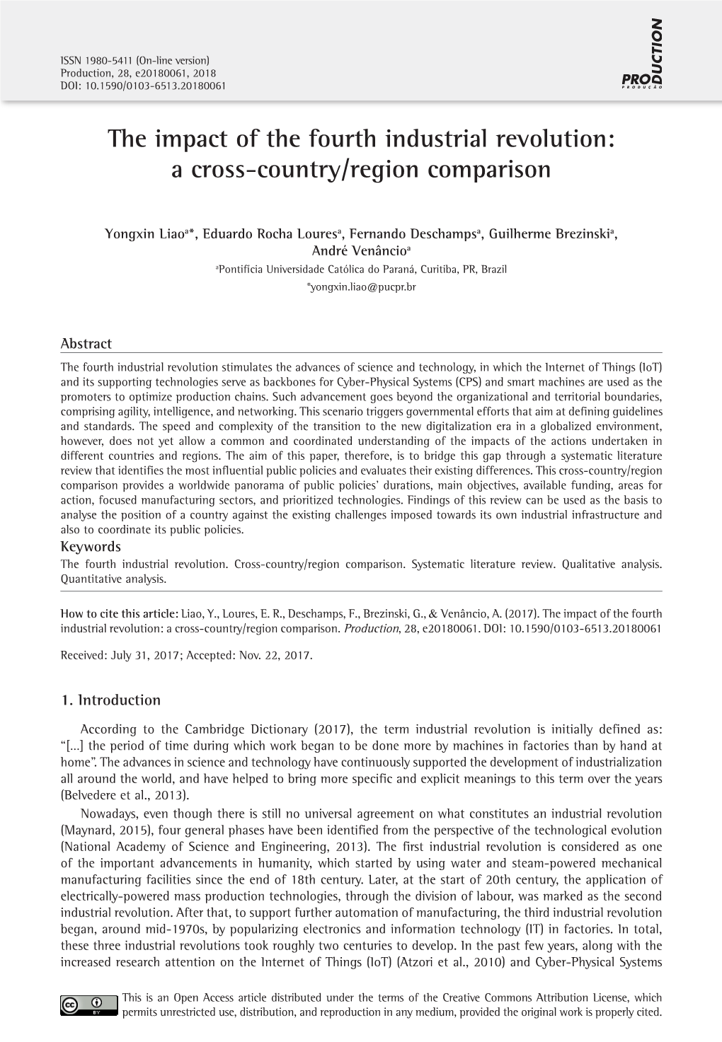 The Impact of the Fourth Industrial Revolution: a Cross-Country/Region Comparison