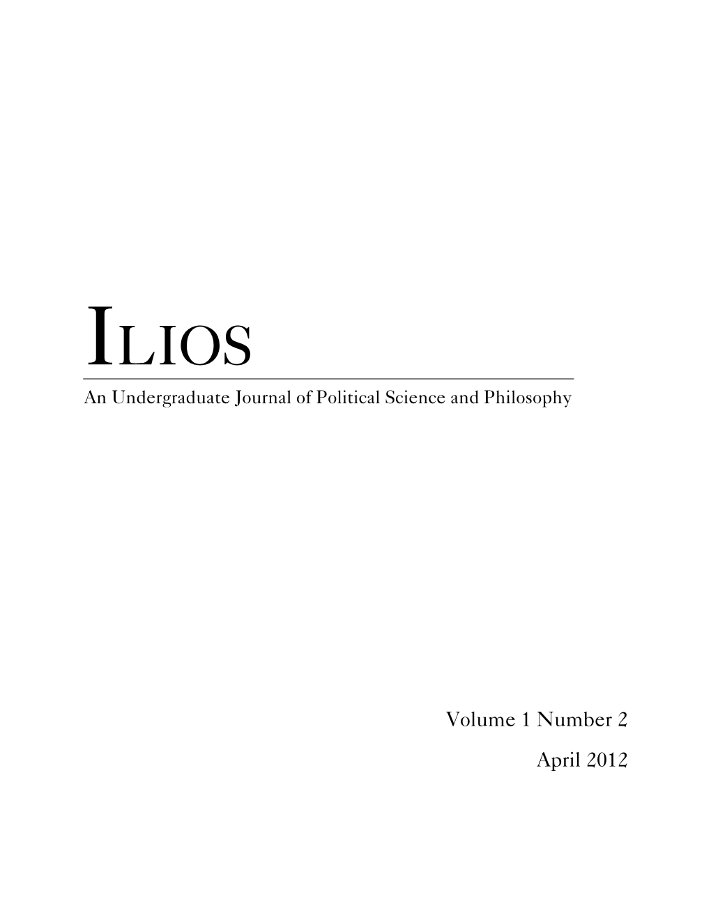 Volume 1 Number 2 April 2012