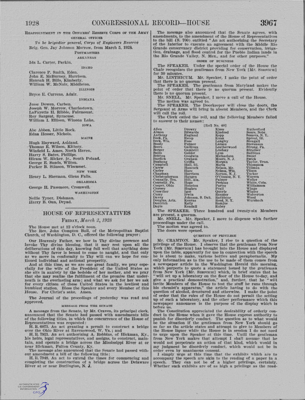1928 Congressional Record-House 3967
