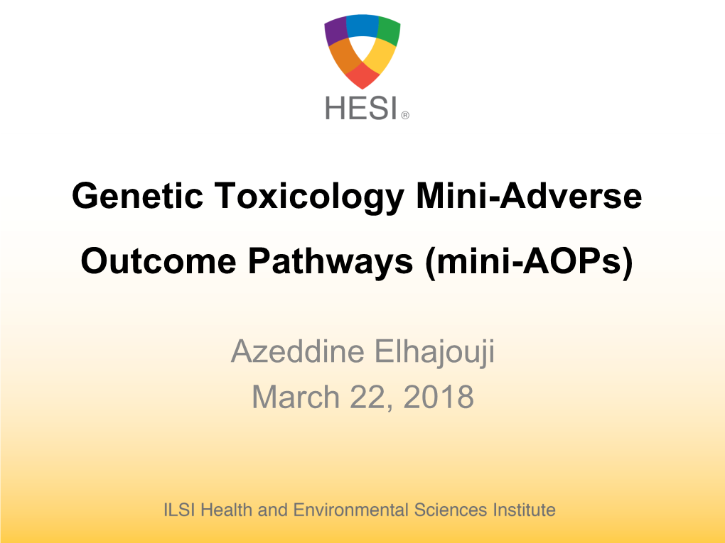 Genetic Toxicity Mini-Adverse Outcome Pathways (Mini-Aops)