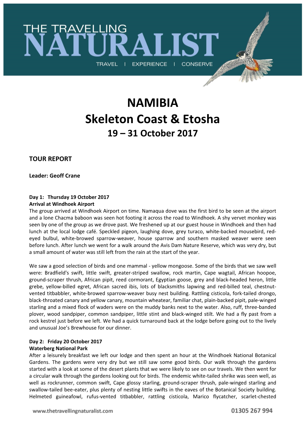 NAMIBIA Skeleton Coast & Etosha