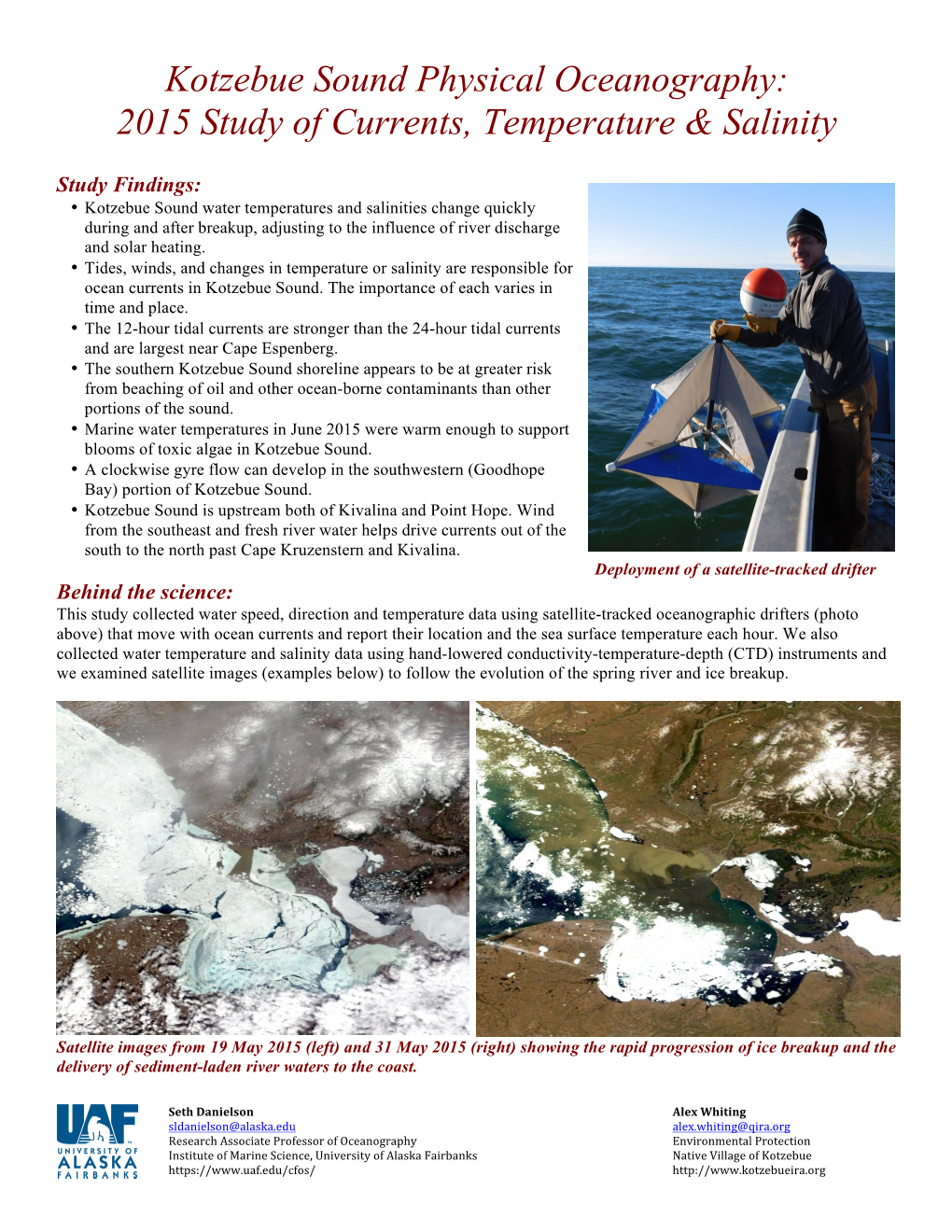 Kotzebue Sound Physical Oceanography: 2015 Study of Currents, Temperature & Salinity