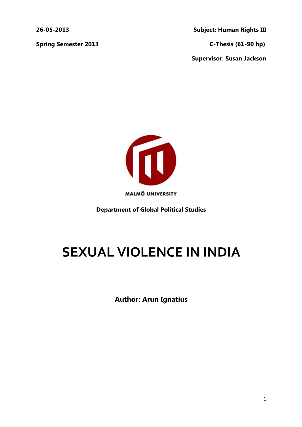Sexual Violence in India