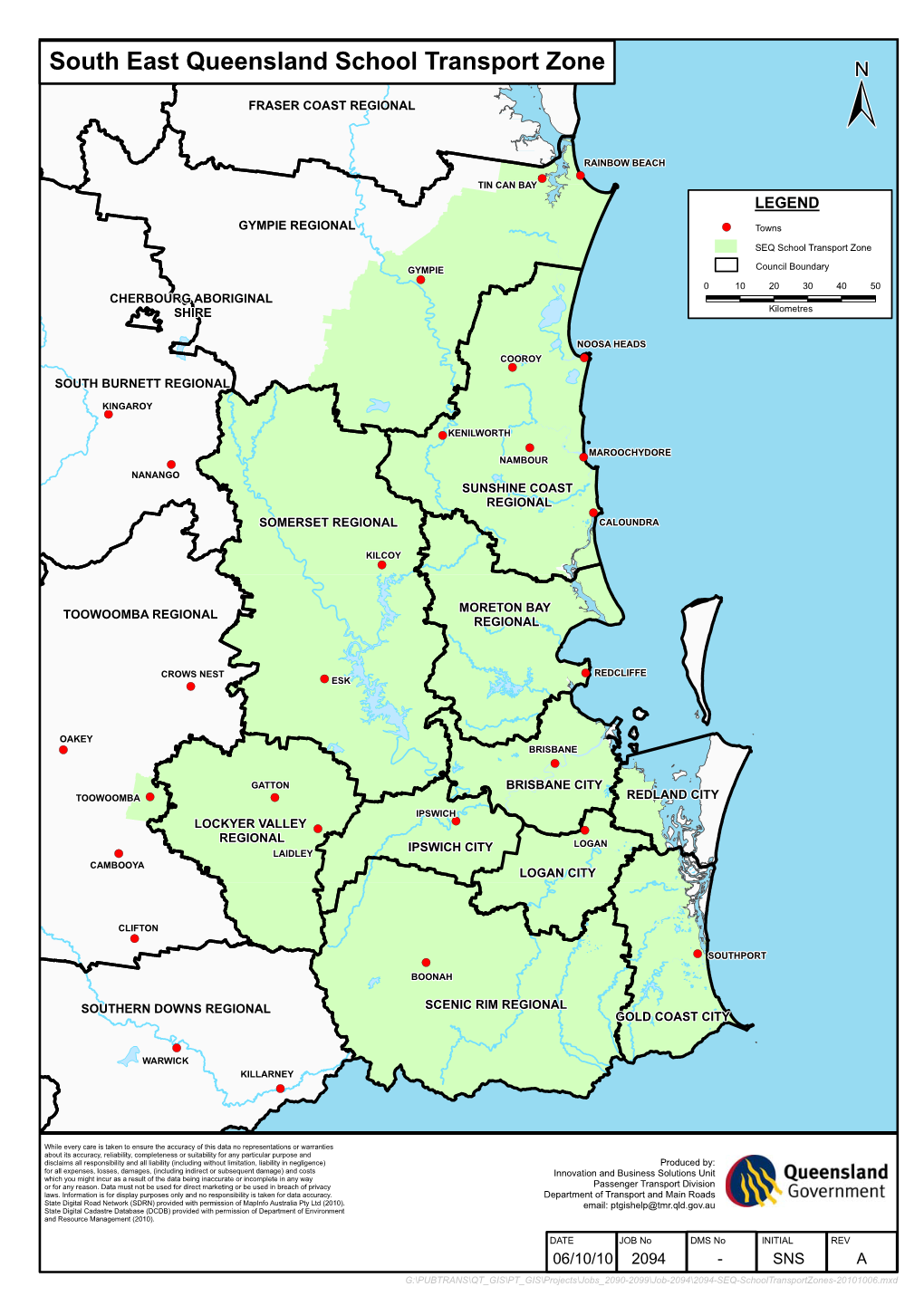 South East Queensland School Transport Zone FRASER COAST REGIONAL ±