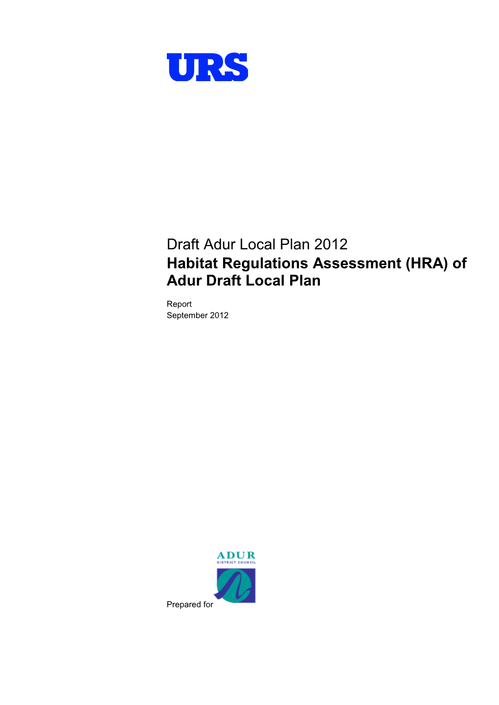 Adur Habitat Regulations Assessment