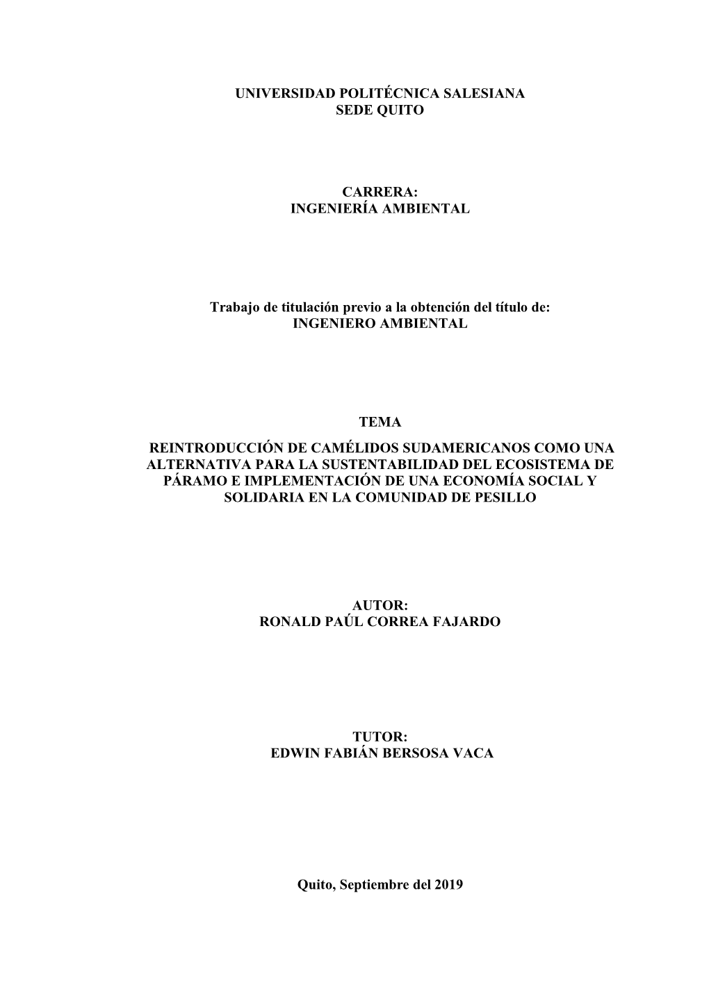 INGENIERÍA AMBIENTAL Trabajo De Titulación Previo