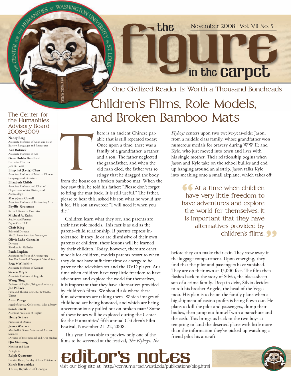 Children's Films, Role Models, and Broken Bamboo Mats