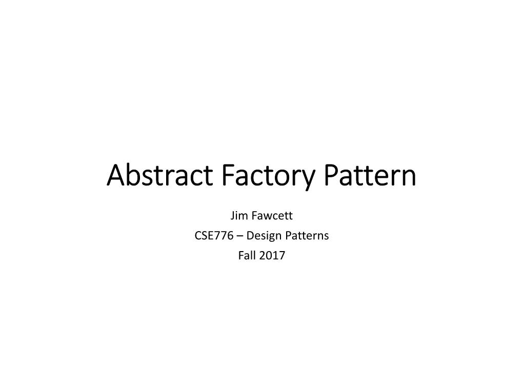 Abstract Factory Pattern