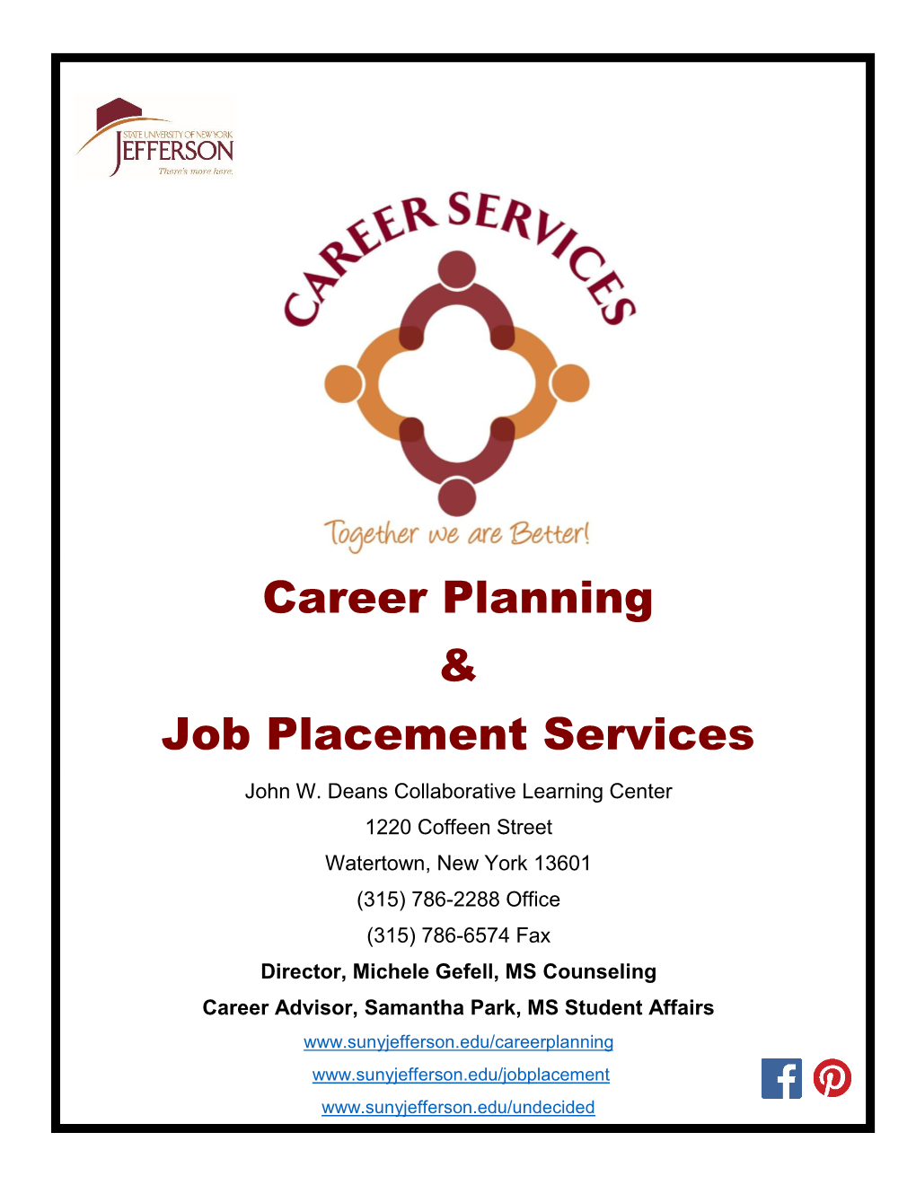 Career Planning and Job Placement Services Booklet