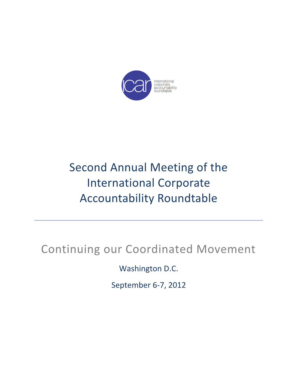 Second Annual Meeting of the International Corporate Accountability Roundtable