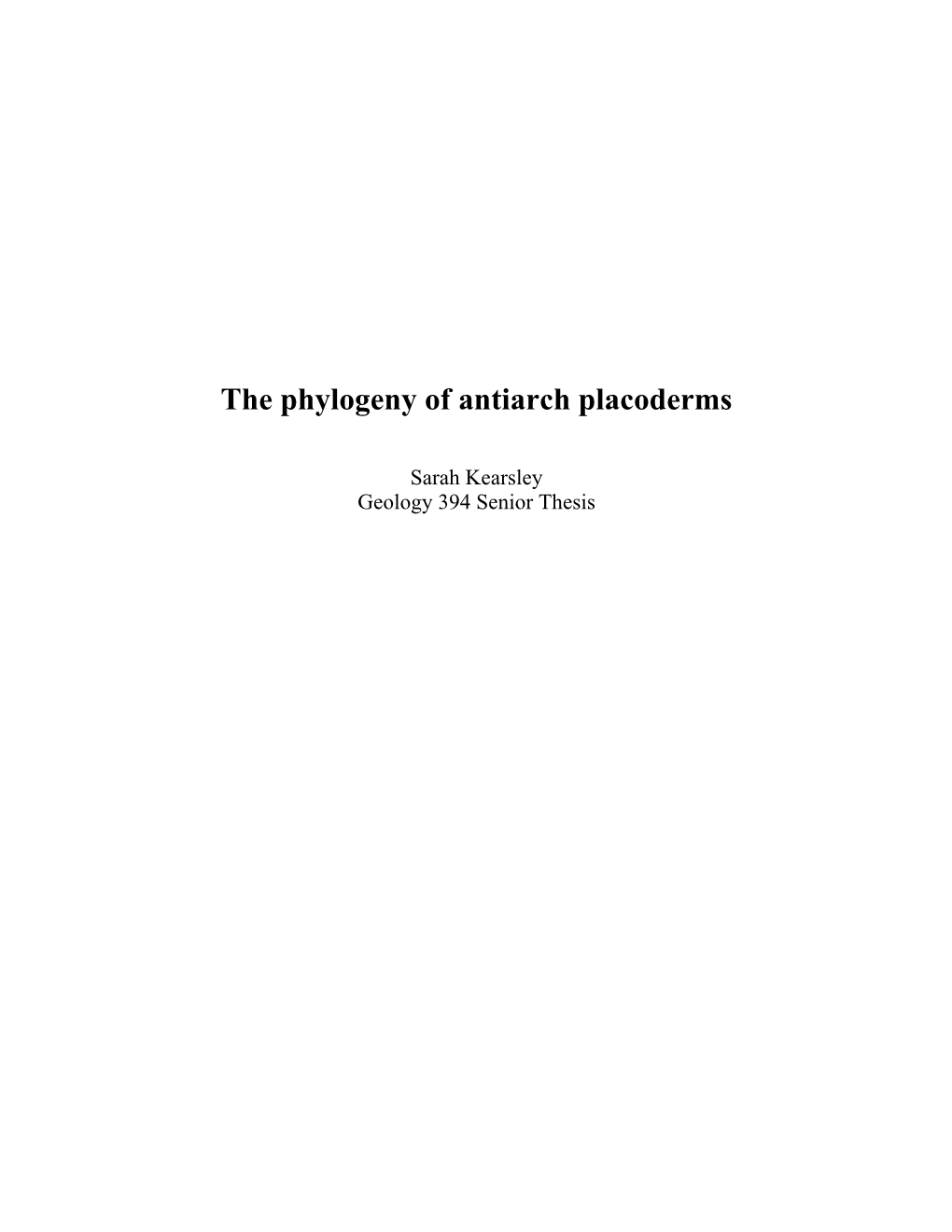 The Phylogeny of Antiarch Placoderms