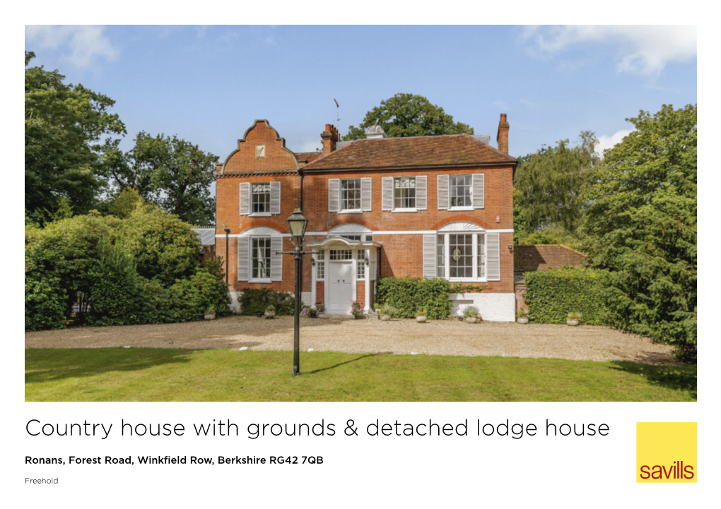 Country House with Grounds & Detached Lodge House