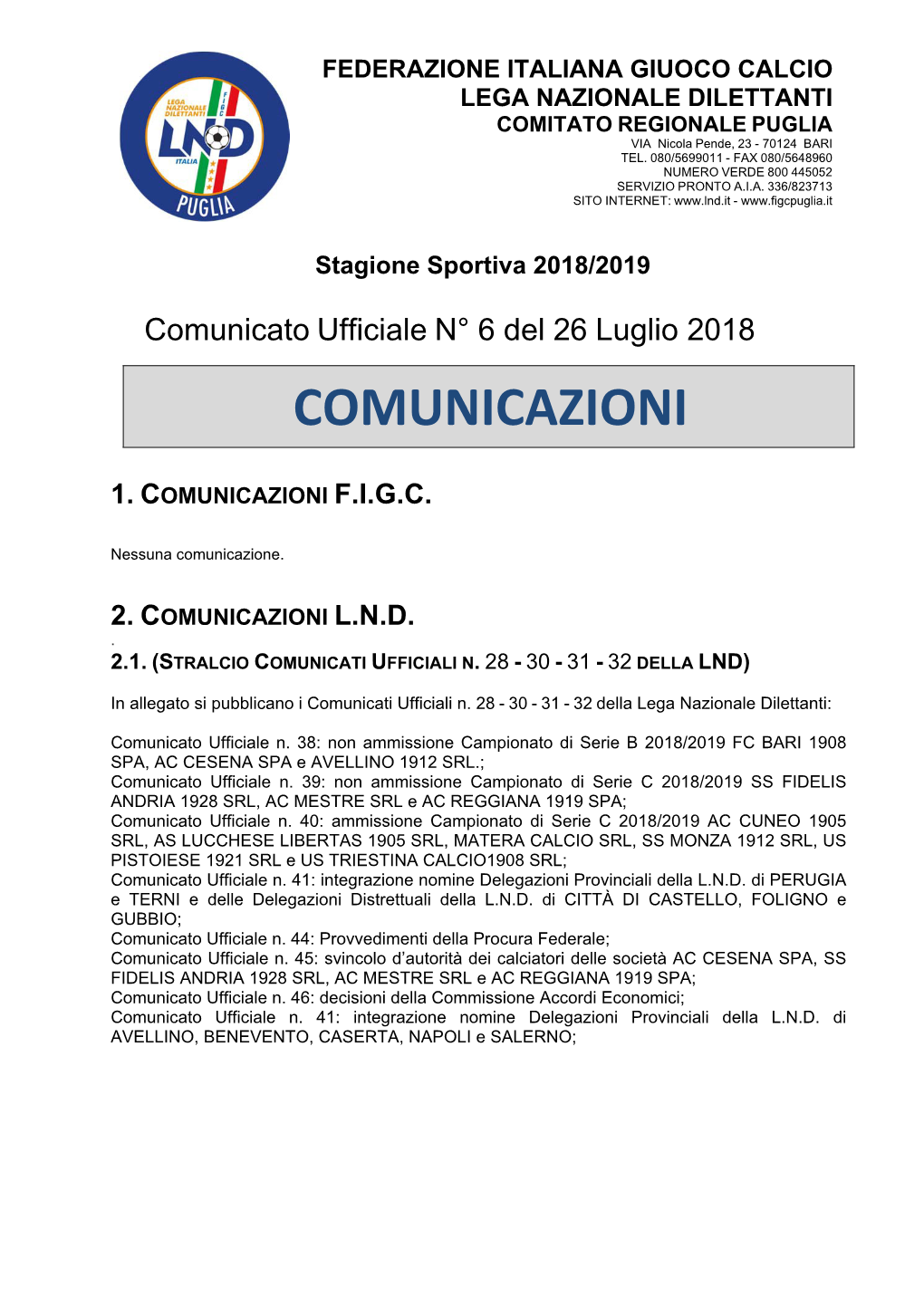 Comunicazioni