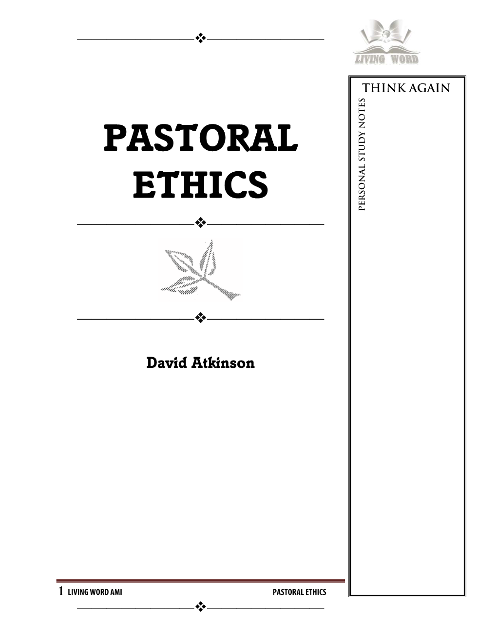 Pastoral Ethics Study Notes L