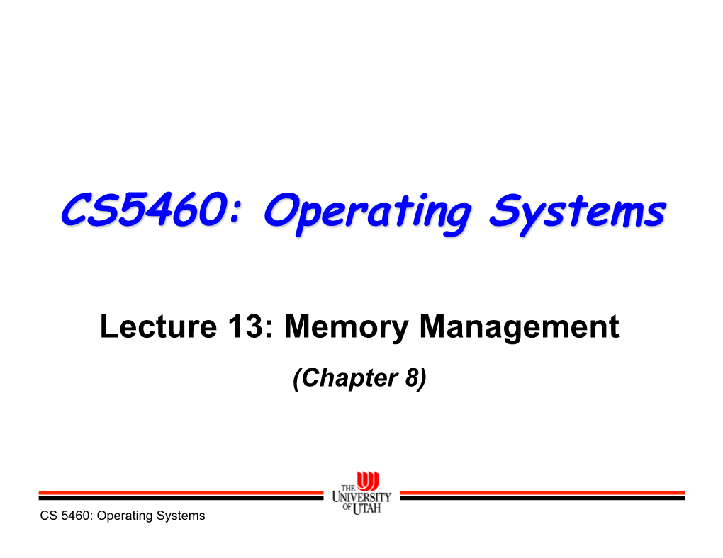 CS5460: Operating Systems