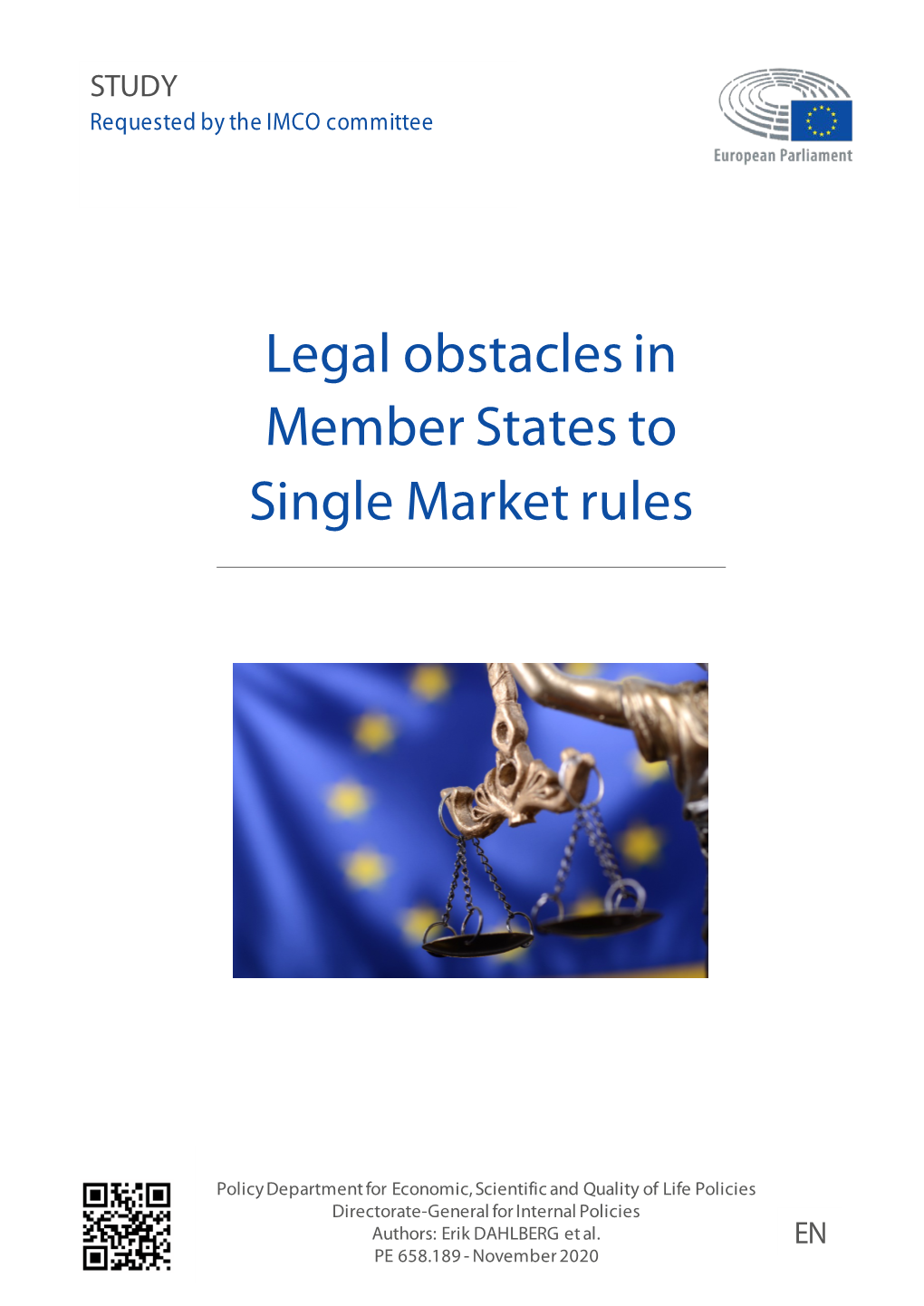 Legal Obstacles in Member States to Single Market Rules