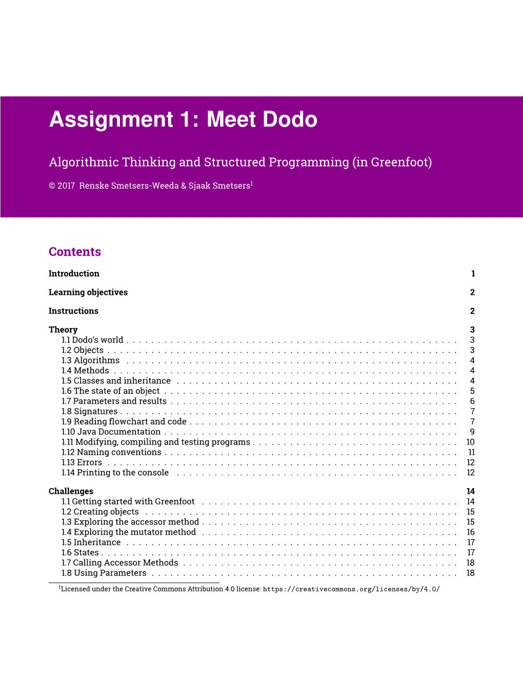 Assignment 1: Meet Dodo