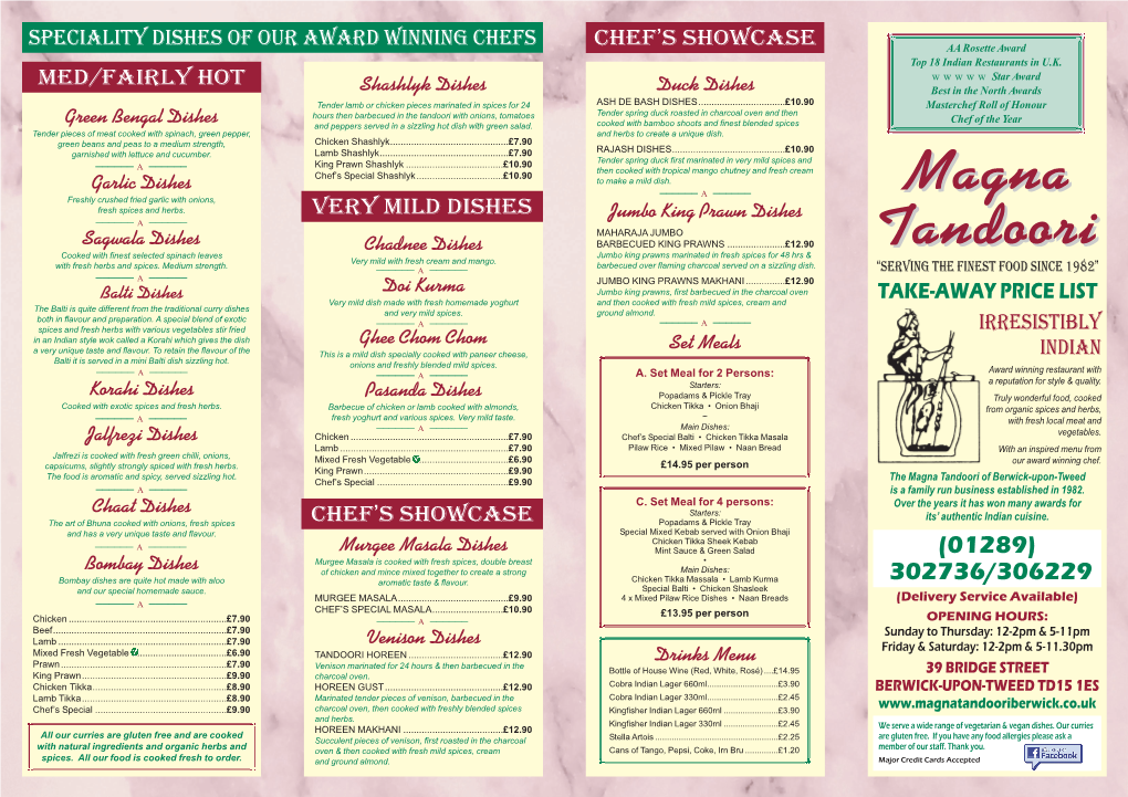 Takeaway Menu