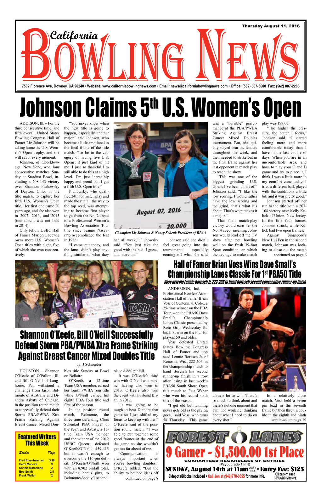 Johnson Claims 5Th U.S. Women's Open