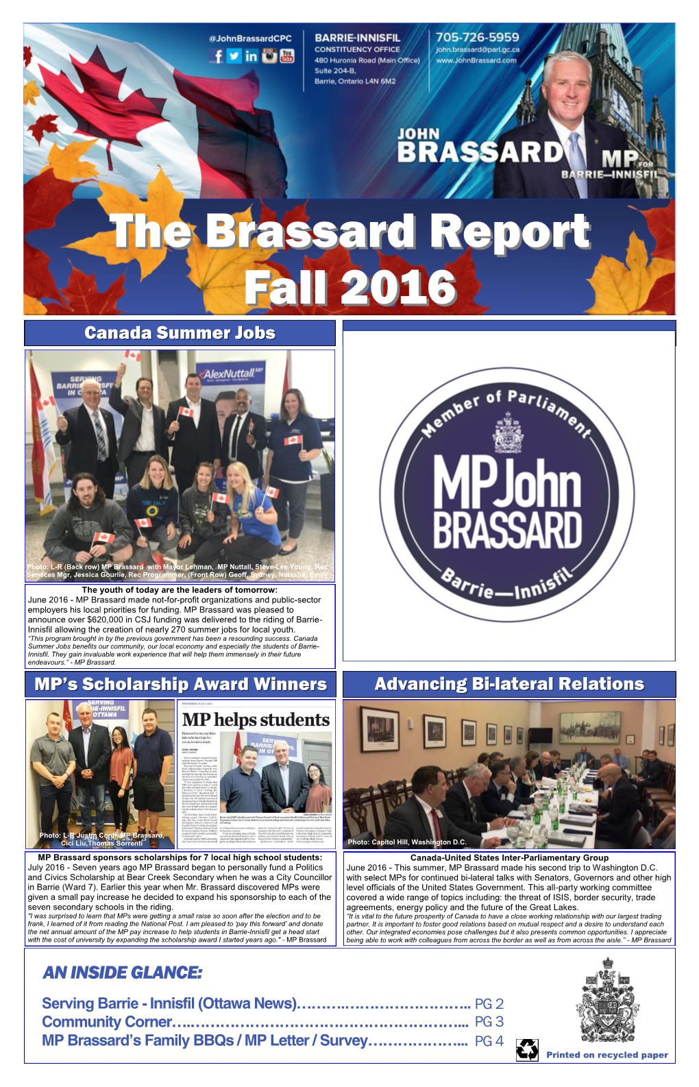 The Brassard Report Fall 2016 Fall 2016