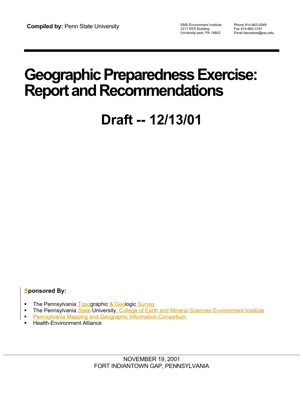 The Pennsylvania Topographic & Geologic Survey