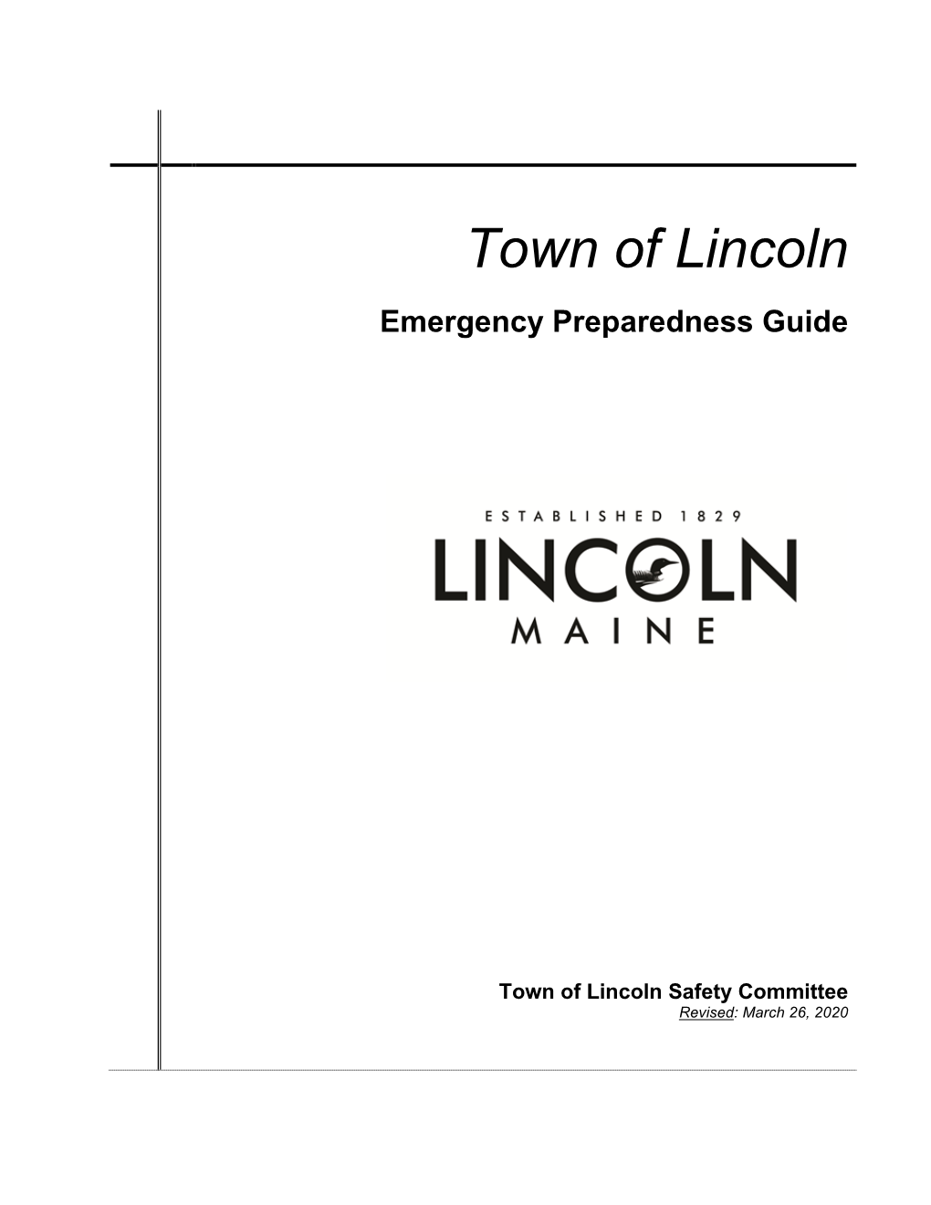 Lincoln Emergency Preparedness Guide 2020