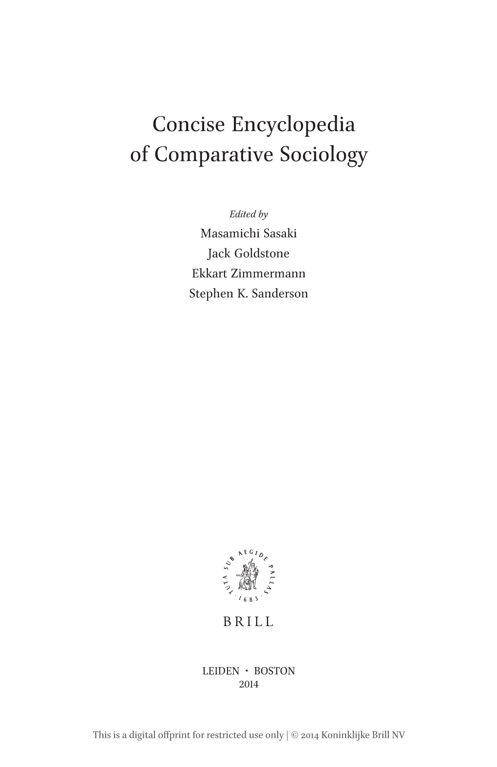 Concise Encyclopedia of Comparative Sociology