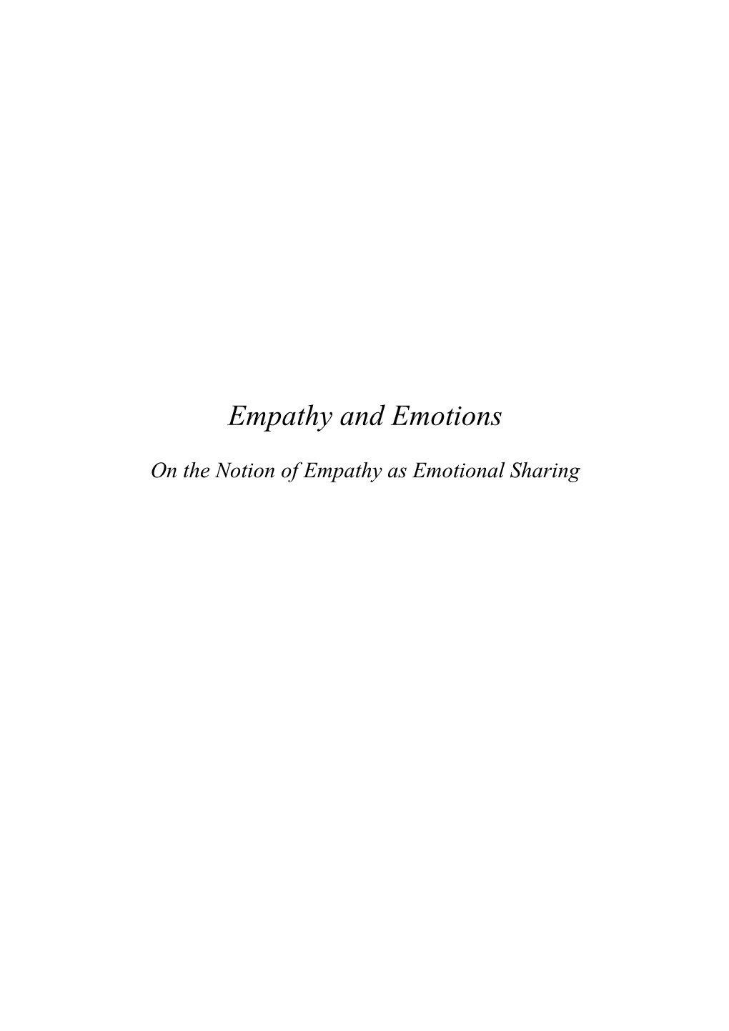 Empathy and Emotions