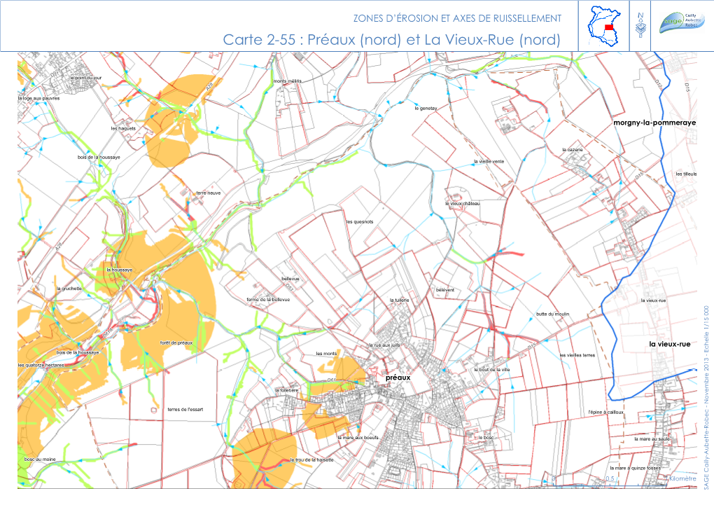 Carte 2-55 : Préaux (Nord) Et La Vieux-Rue (Nord)