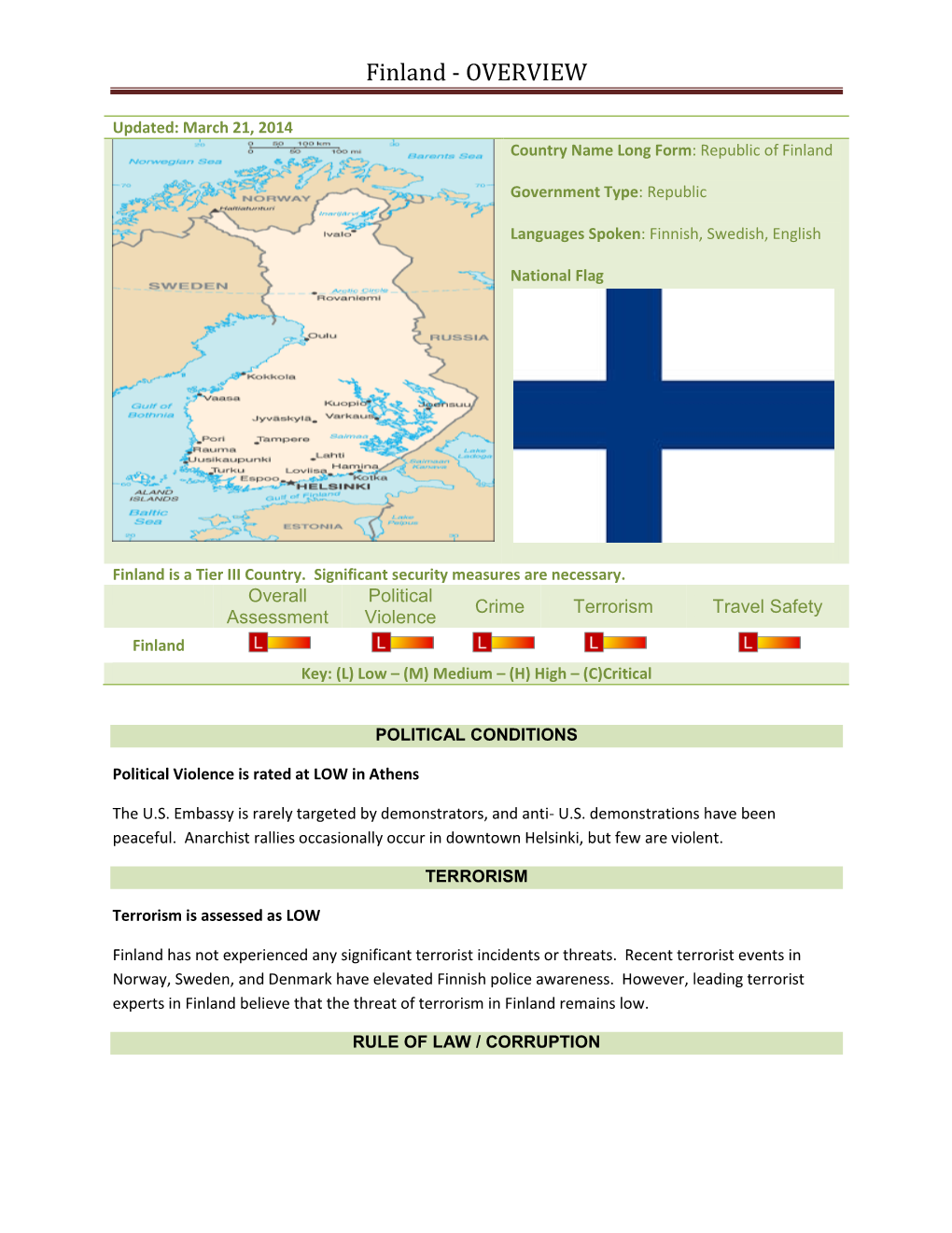 Finland - OVERVIEW