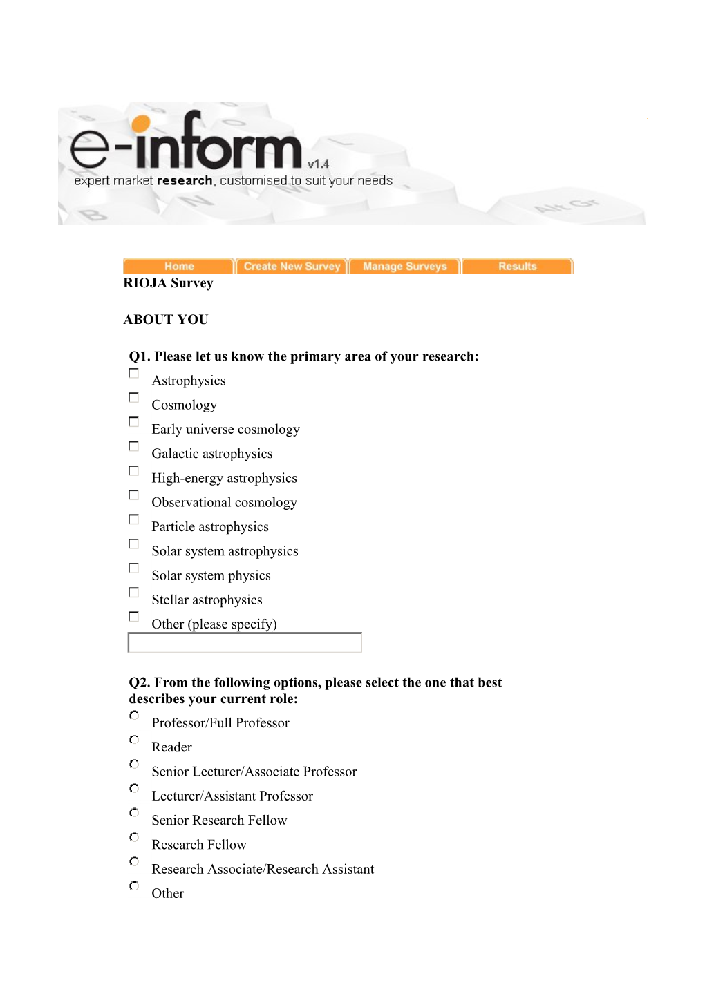 Copy of RIOJA Survey