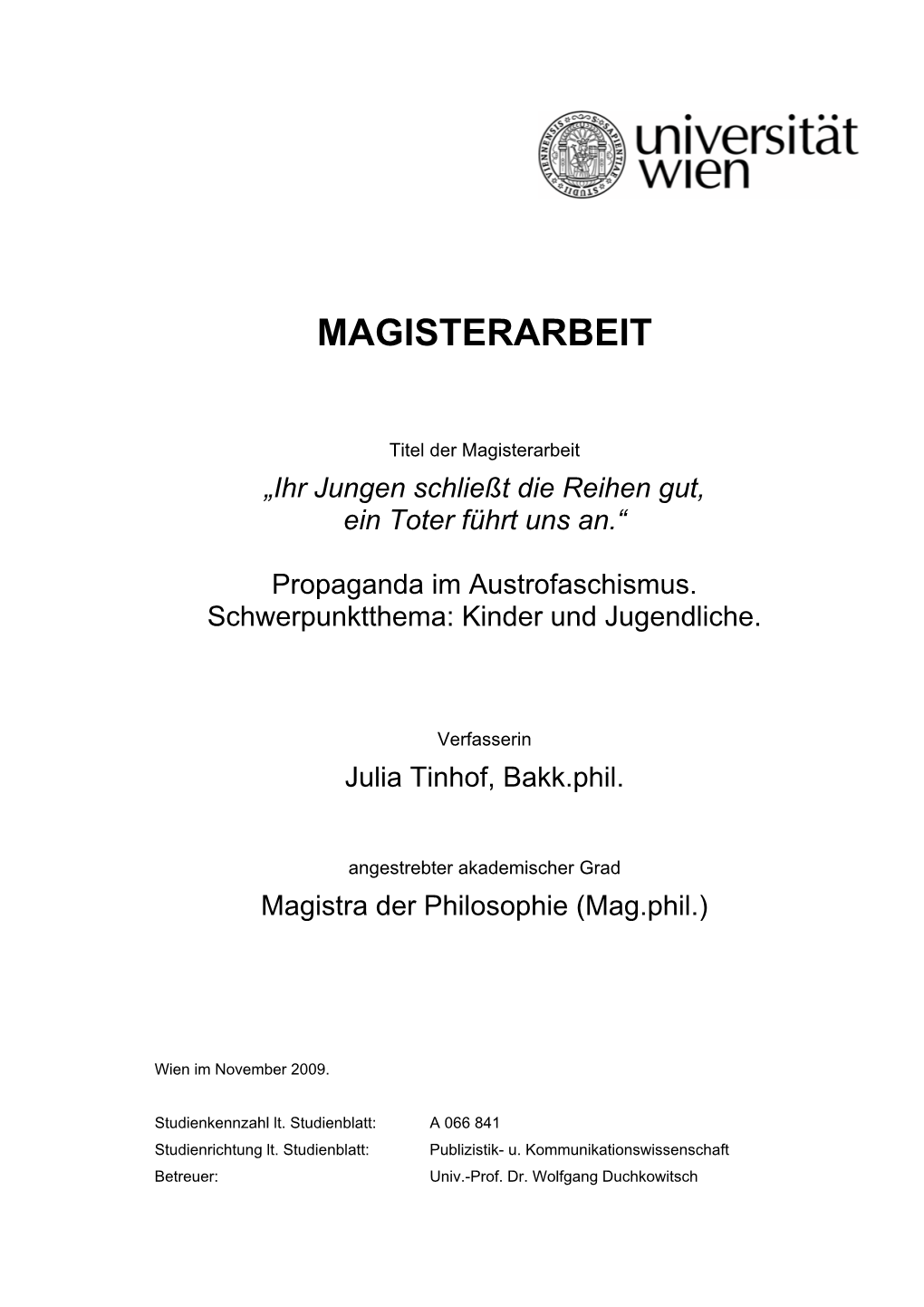 Magisterarbeit