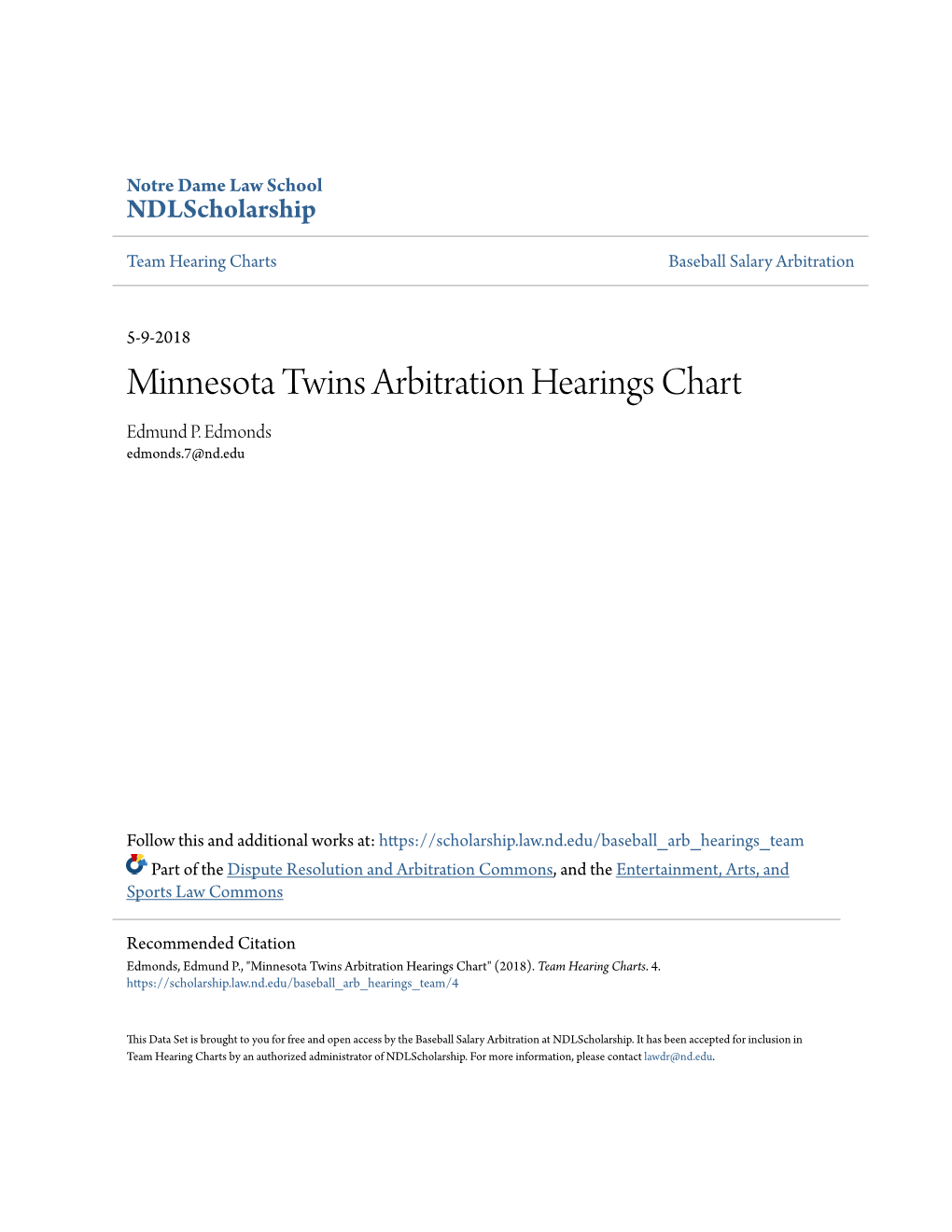 Minnesota Twins Arbitration Hearings Chart Edmund P