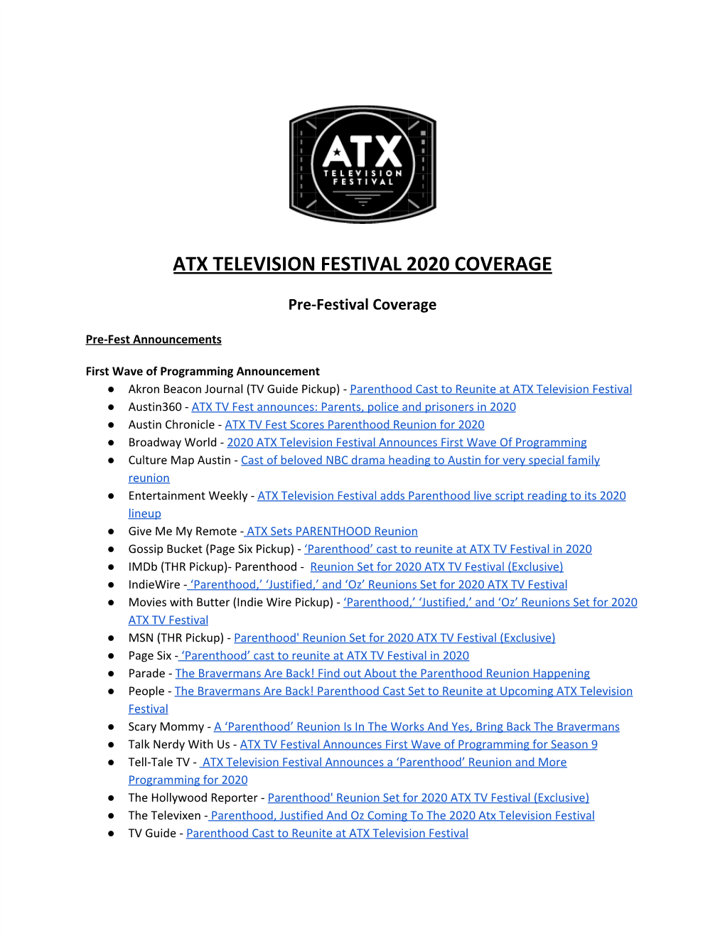 Atx Television Festival 2020 Coverage