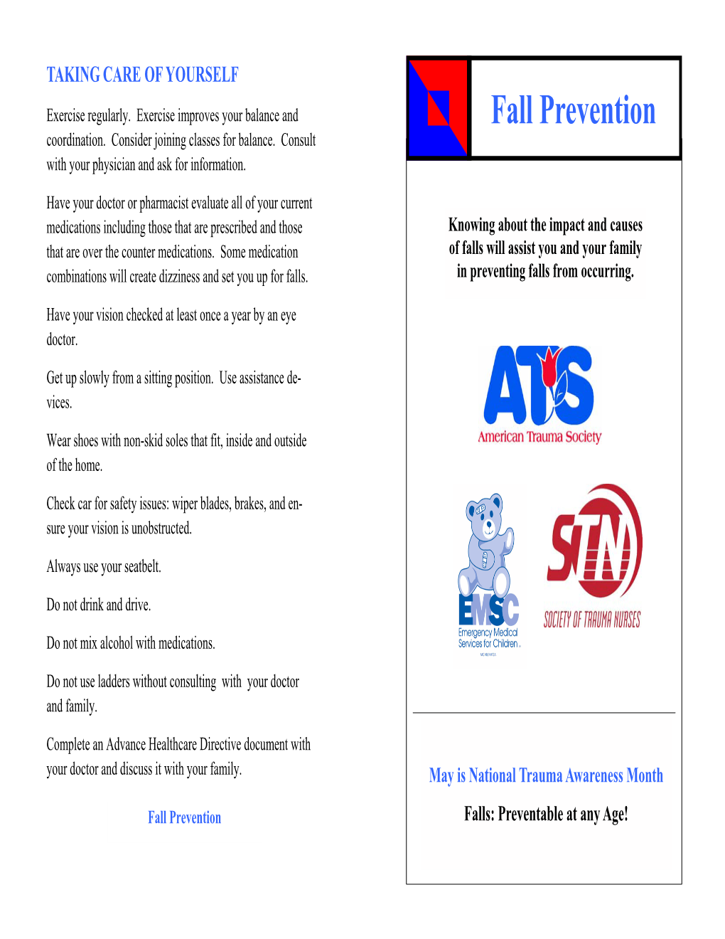 Fall Prevention Patient Handout - DocsLib