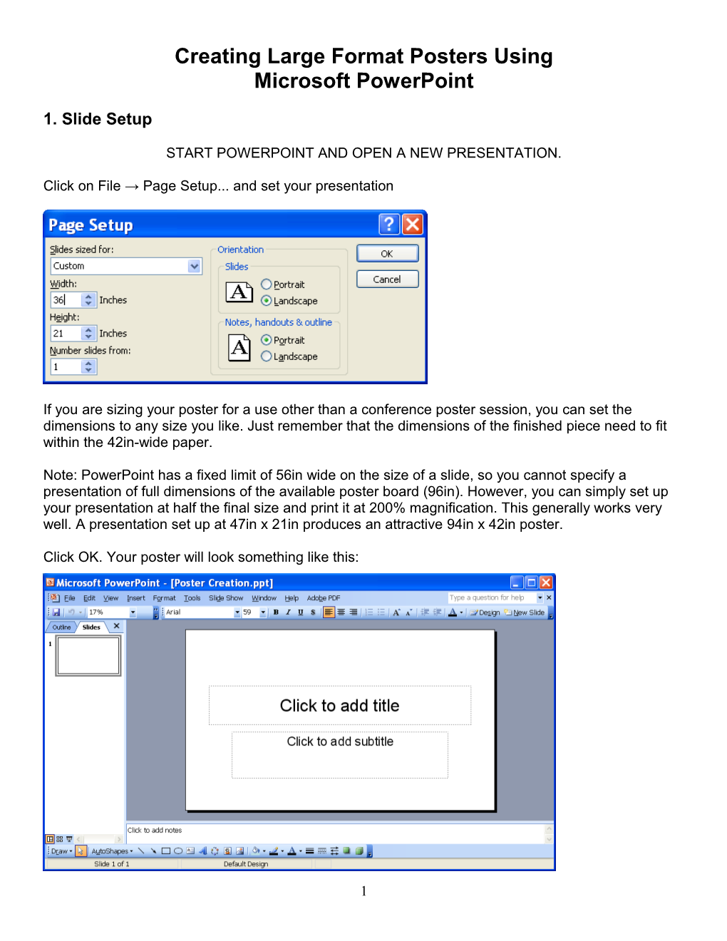 Creating a Large-Format Poster in Powerpoint