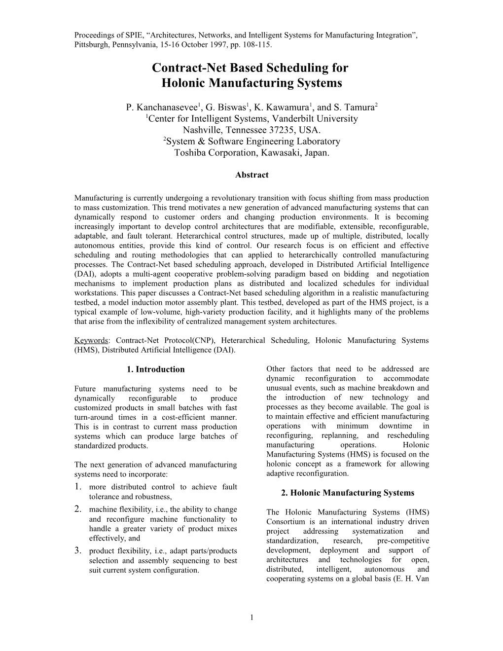 Holonic Manufacturing Systems