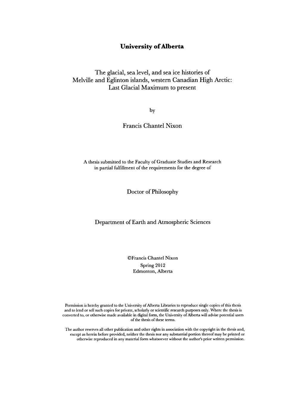 The Glacial, Sea Level, and Sea Ice Histories of Melville and Eglinton Islands, Western Canadian High Arctic: Last Glacial Maximum to Present