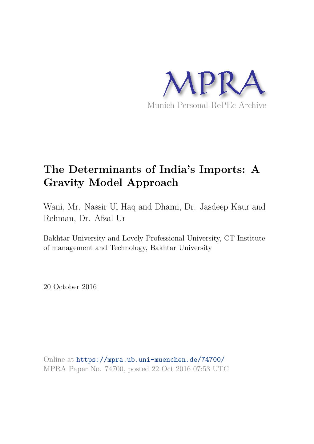 The Determinants of Bangladesh's Trade