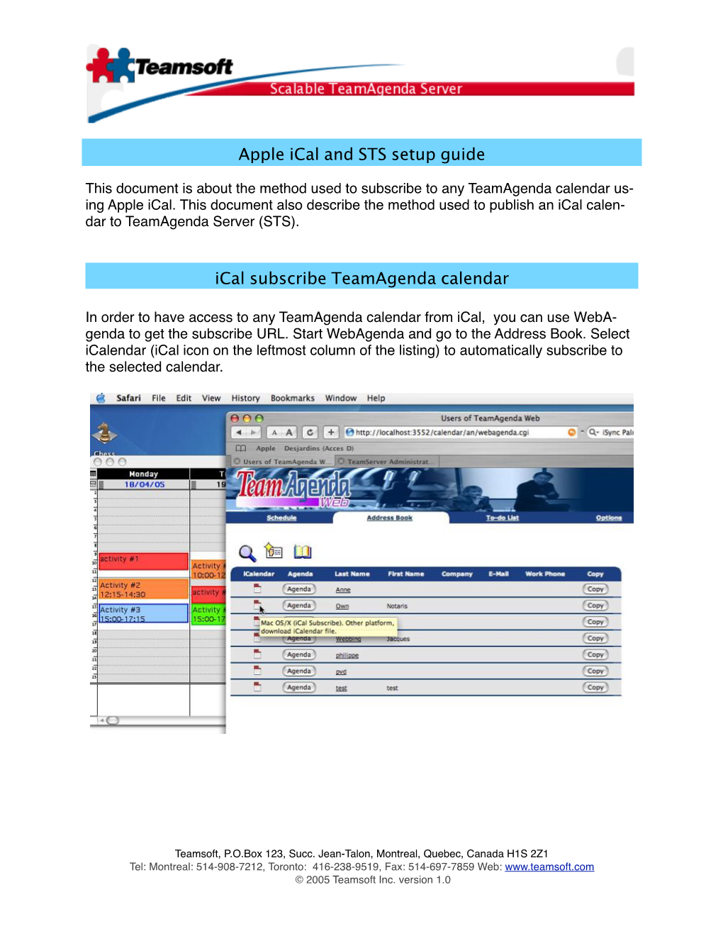 Ical Subscribe Teamagenda Calendar Apple Ical and STS Setup Guide