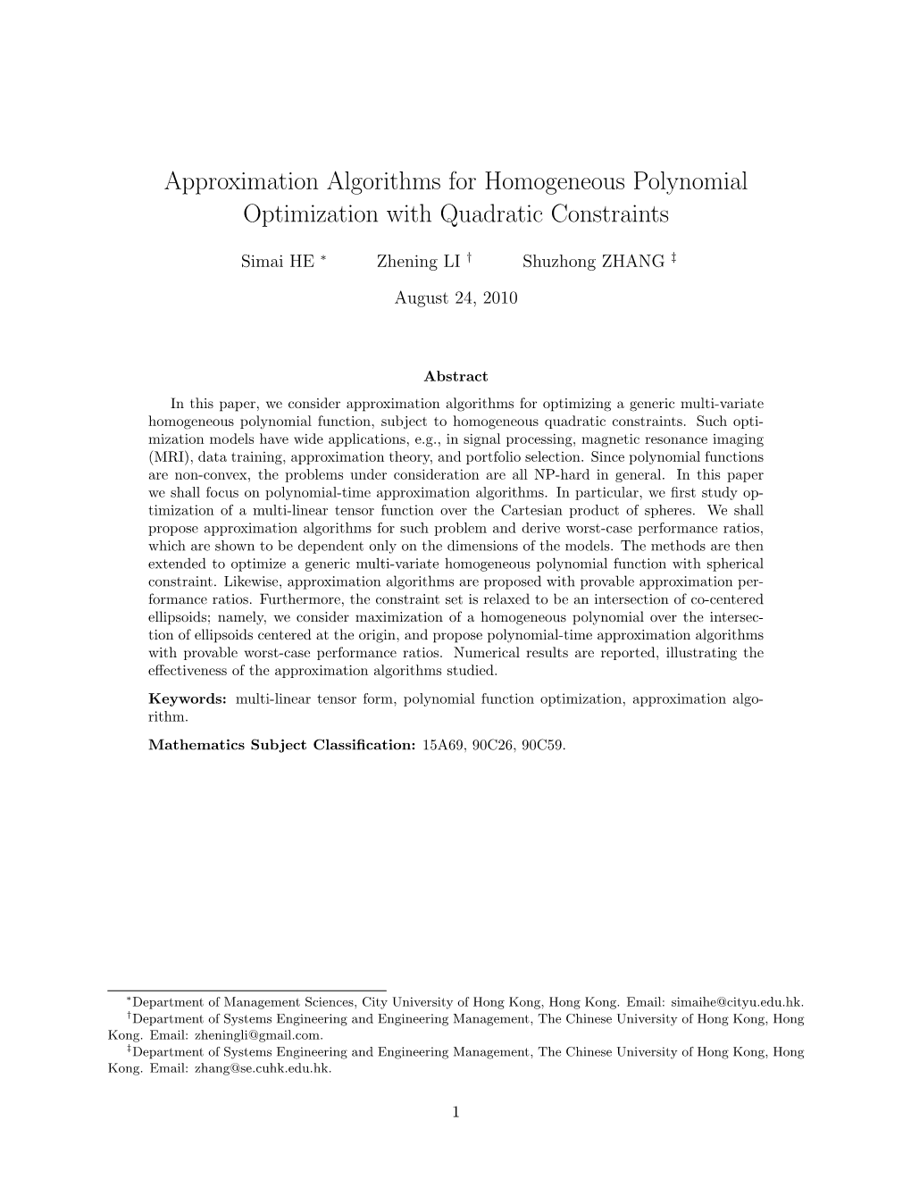 Approximation Algorithms for Homogeneous Polynomial Optimization with Quadratic Constraints