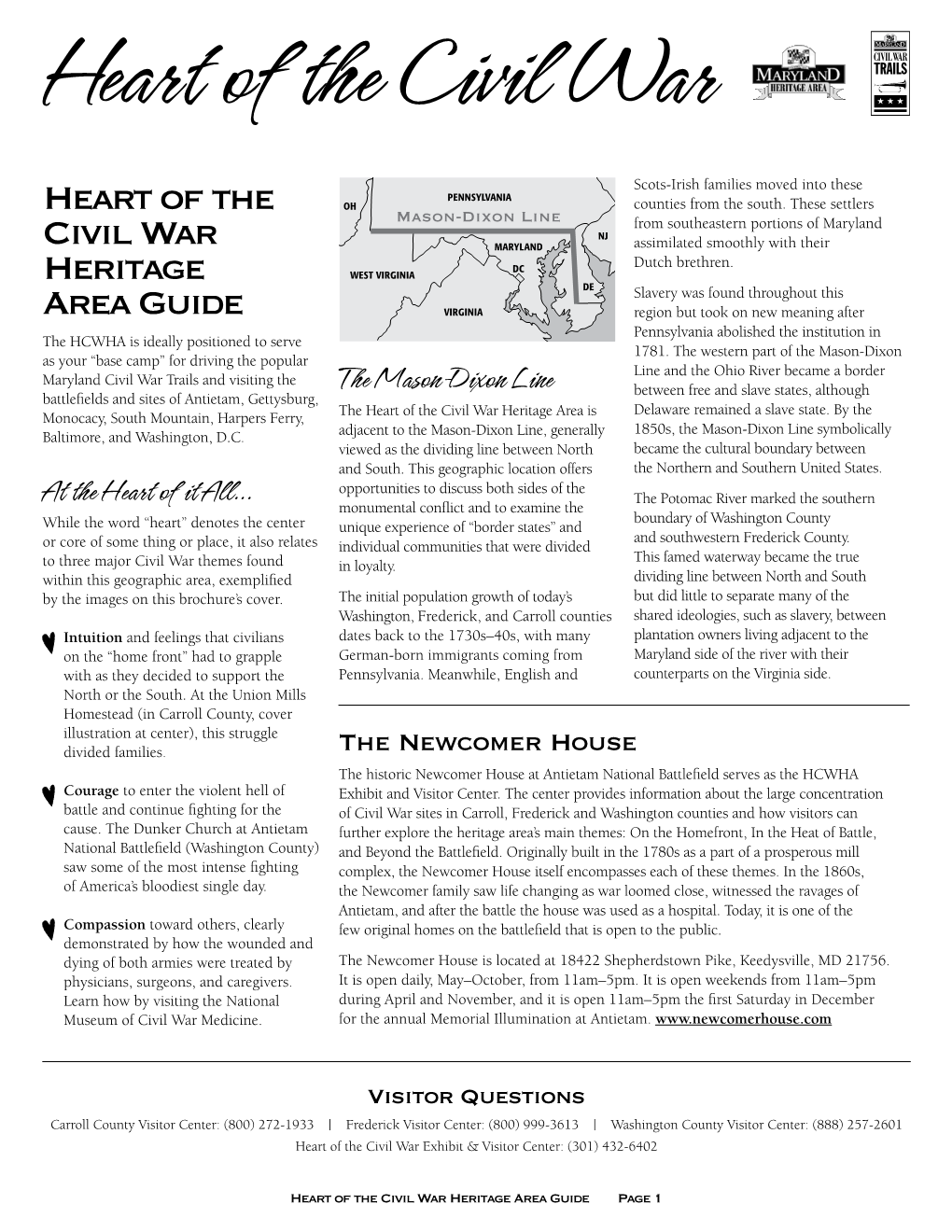 Heart of the Civil War Heritage Area Guide Page 1 on The