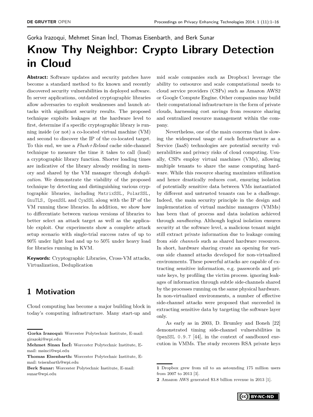 Crypto Library Detection in Cloud