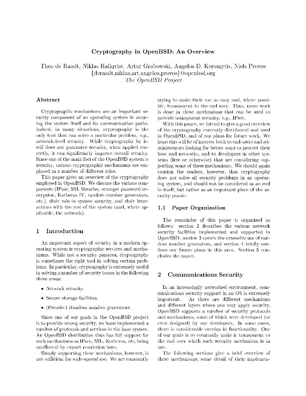 Cryptography in Openbsd