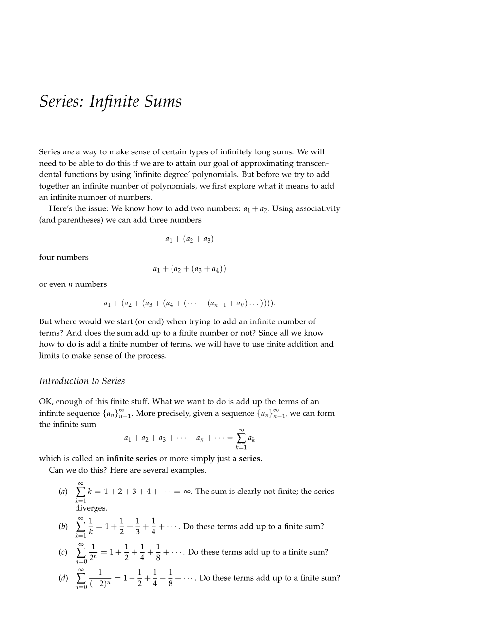 Series: Infinite Sums