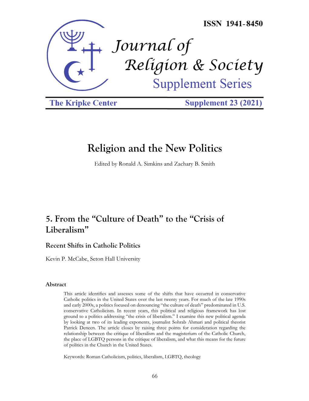 Religion and the New Politics