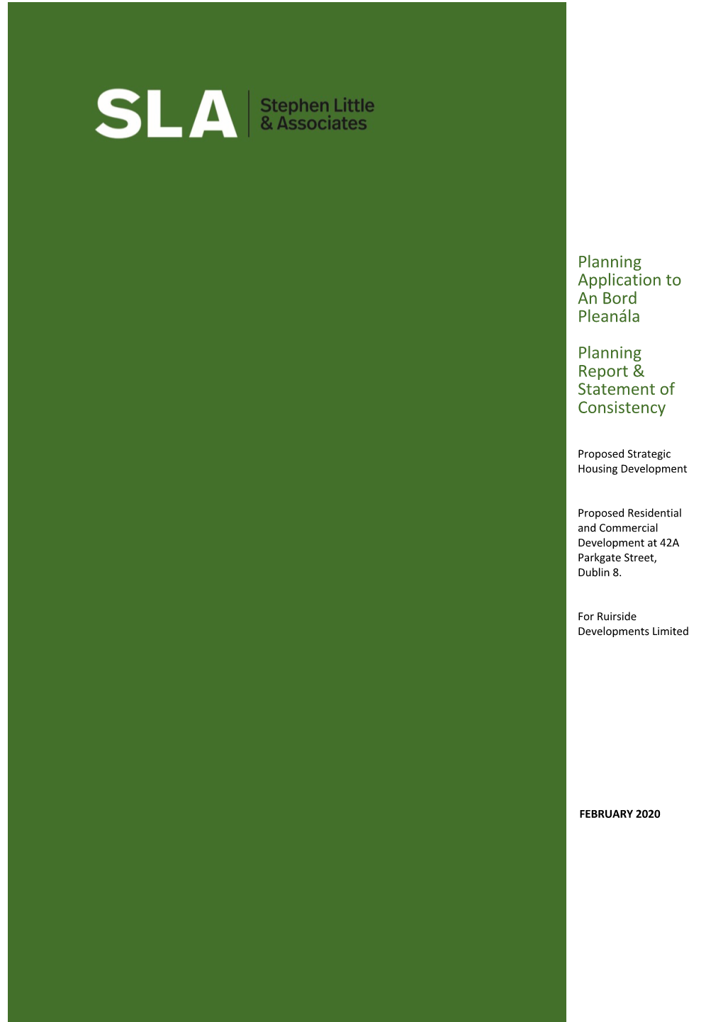 Parkgate Street Planning Report and Statement of Consistency.Pdf